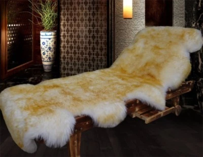 Tapete de pele de carneiro australiano macio marfim pele grossa única pele de ovelha tapete para casa - Imagem 1 de 4