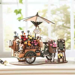 Rolife Puzzle 3D in Legno Carrello Fiori Kit Decorazione Artigianato Regali Modellismo Kit TGS03 - Foto 1 di 8