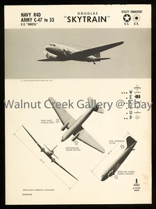 WWII Aircraft Identification Poster, C-47 Skytrain, Art Print on 11x14" 09128 - Picture 1 of 1