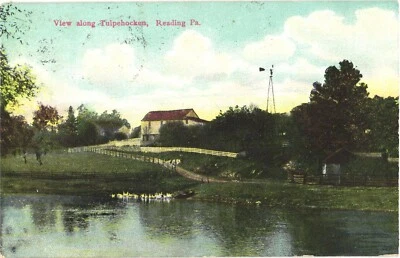 Postal de lectura de Pennsylvania vista a lo largo de Tulpehocken Scenic Lake Foto 1 de 2