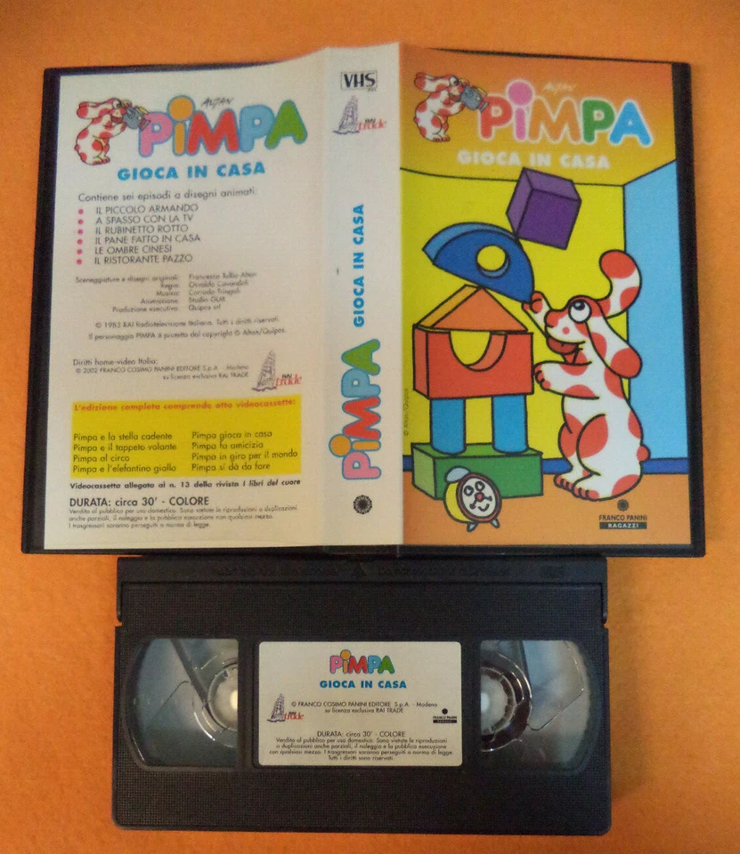 VHS*Film PIMPA GIOCA IN CASA 2002 FRANCO PANINI RAI TRADE 30 minuti(F118) no dvd - Immagine 1 di 1