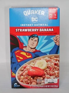 QUAKER ERDBEERE BANANE Instant Haferflocken, 6 Packungen, ungeöffnete Box - SUPERMAN - Bild 1 von 6