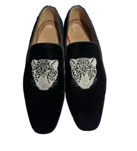 CHRISTIAN LOUBOUTIN MENS VELVET BRODE DANDELEO FLAT LOAFERS - Picture 1 of 9