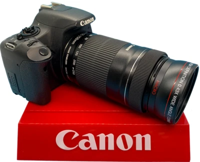 X45 HD WIDE ANGLE LENS FOR Canon EOS Rebel T7 DSLR  with 18-55mm and 75-300mm - Image 1 of 4