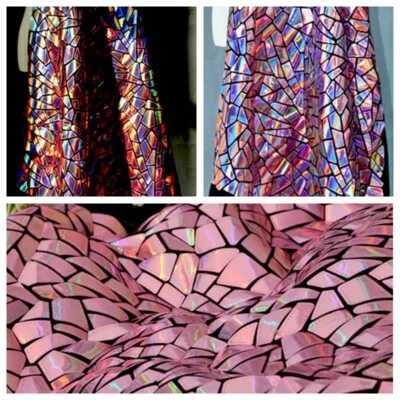 Glitzer Laser Pailletten Stoff Kleid Tanz Party Hintergrund Tuch Sold Mode Rand - Bild 1 von 4