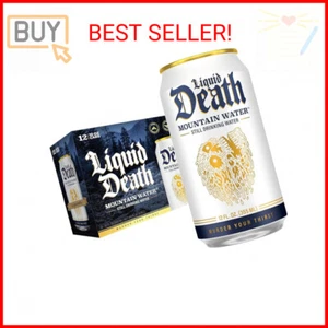 Liquid Death, Still Mountain Water, 12-Pack (12oz Cans), Real Mountain Source, I - Picture 1 of 2