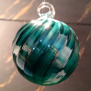 MURANO GLASS PENDANT, GREEN COLOR, HANDMADE, Ø 80mm, FOR CHANDELIERS - Picture 1 of 9