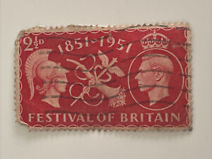GB George VI Festival Of Britain 1951 Red 2.5d Stamp Used - SG#513