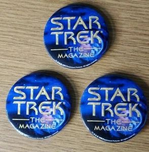 Star trek The Magazine Promo 1999 Vintage Button Set of 3 - Picture 1 of 4
