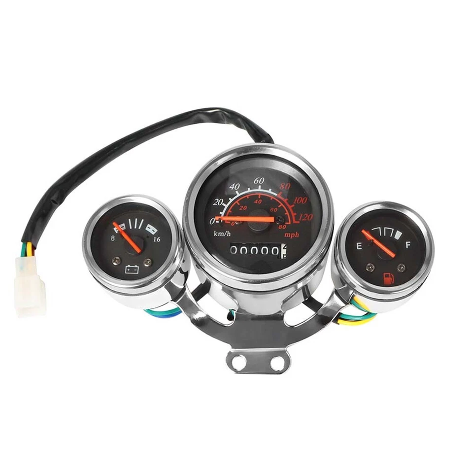 Motorcycle Speedometer Tachometer Gauge Universal LCD Digital Odometer - Image 1 of 4