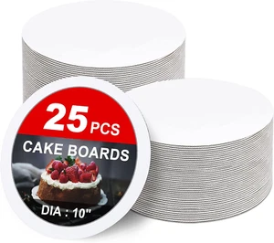25-Packs Cake Boards 10 inch round White Cake Board RoundsWhite Cake Circles R - Picture 1 of 7