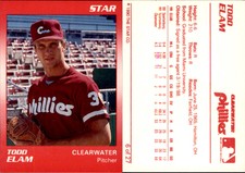 Todd Elam 1990 Star Clearwater Phillies #6 Card *AutographDen*