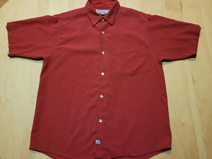 ONeill American DNA Shirt Mens Large Red Burgundy Short Sleeve Button Up - Picture 1 of 10