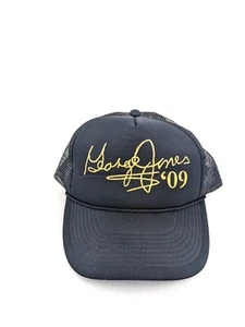 George Jones 2009 Tour Snapback Trucker Hat Cap Black - Picture 1 of 5
