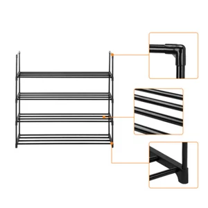 4-Tiers Shoe Rack Footwear Shoe Tower Shelf Storage Organizer Entryway Organiser - Picture 1 of 4