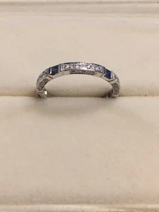Anello Eternity Davite & Delucchi - D&D - Brillanti e Zaffiri Oro Bianco 18k - Foto 1 di 11