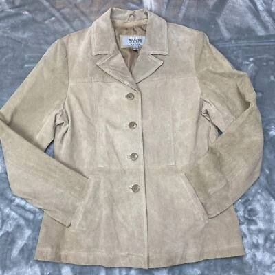 Chaqueta Máxima de Cuero Wilson de Colección para Mujer M Elegante Beige Tostado Clásica Penny Lane Foto 1 de 4