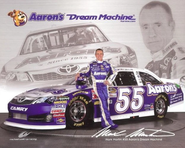 2012 Mark Martin Aaron's Toyota Camry NASCAR postcard - Image 1 of 1
