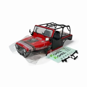 New Axial SCX10 III Jeep CJ-7 Body Red with Lights Roll Cage & Interior Complete - Picture 1 of 9