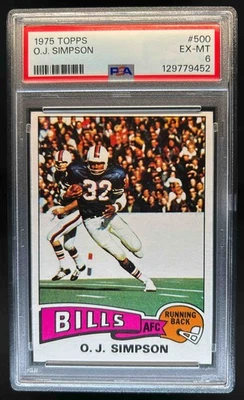 1975 Topps O.J. Simpson #500 Bills PSA 6 - Image 1 of 2
