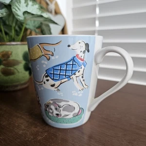 Cath Kidston Dogs Large Blue Mug China Coffee Cup Dog In Coats Pattern - Picture 1 of 10