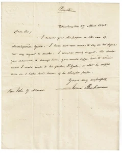 1848 AUTOGRAPH LETTER by Future President JAMES BUCANAN to Secretary of the Navy - Picture 1 of 1