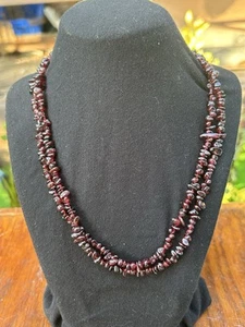 "Collar de cuentas de granate rodolita 6 mm 40"" pulgadas pulóver collar largo único" - Imagen 1 de 7