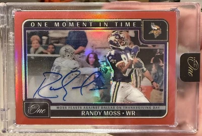 Randy Moss 2024 Panini One Red A Moment In Time On Card Auto /60 Vikings SEALED! - Image 1 of 2