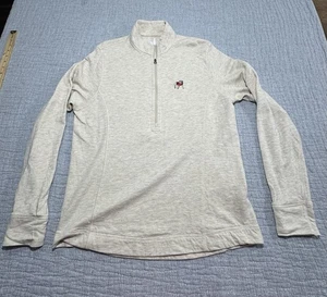 Johnnie-O Pullover Mens Large Heathered 1/4 Zip Georgia Bulldogs UGA football - Picture 1 of 7