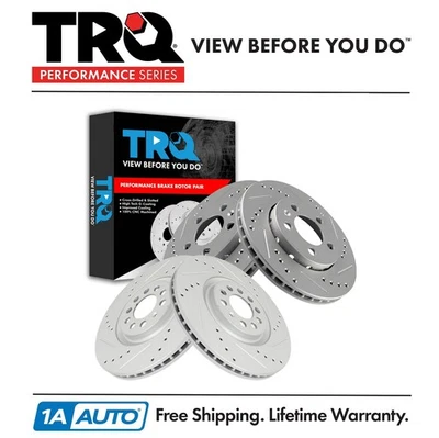 Juego de rotor de freno perforado TRQ para Volkswagen 04-05 Jetta Foto 1 de 4