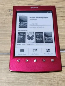 Sony PRS-T2 eBook Reader W-Lan Internet-Micro Sd Platz-Handschrift-15,2 cm - Rot - Bild 1 von 8