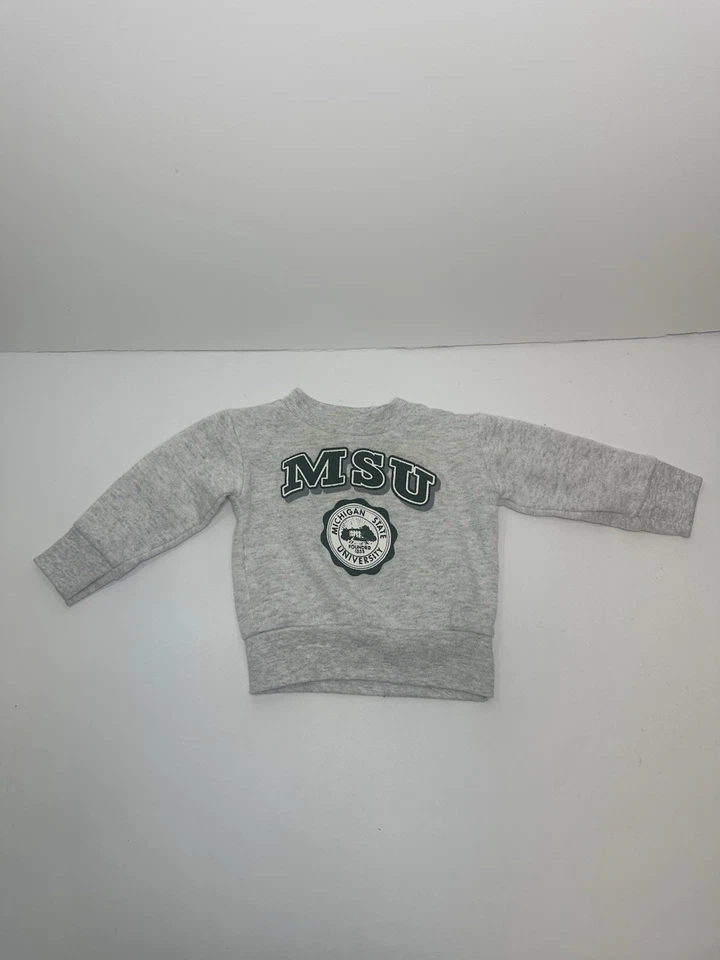 Sudadera De Colección Piel De Conejo MSU Niño Pequeño 12M Gris Hecha en EE. UU. Foto 1 de 4