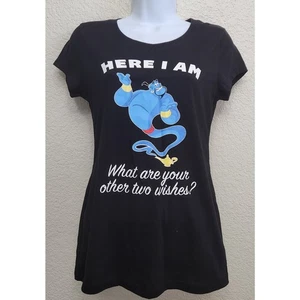 Disney Black Genie Here I Am What Are Your Other Two Wishes? Graphic Shirt 7 9 - Picture 1 of 3