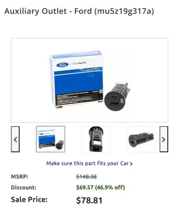 Puerto USB original Ford MU5Z-19G317-D Foto 1 de 3