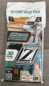 2024 Zenith Football Value Pack w/30 Cards/Inserts/Auto/Rookie Brand New Sealed - Picture 1 of 2