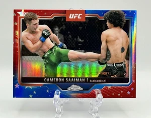 2025 Topps Chrome UFC - Cameron Saaiman #62 Red & Blue Refractor - Picture 1 of 2