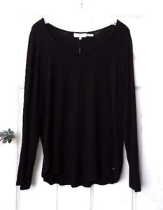 MAGLIA CALVIN KLEIN MANICA LUNGA NERA COLLO SCOOP TAGLIA XL *NUOVA CON ETICHETTE - $49 - Foto 1 di 5