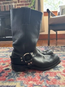 Botas de montar Frye talla 12M de cuero negro para hombre hechas en EE. UU. arnés - Imagen 1 de 18