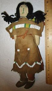 Plains Indian Beaded + Leather Doll