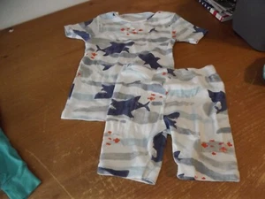 JUST ONE YOU by CARTERS BOYS SHARK 2PC PAJAMA SET short sleeves / SHORTS - Picture 1 of 2