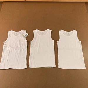 H&M Kids Size 6X/7 Regular Fit White Cotton Tank Top 3 Pack NWT - Picture 1 of 6