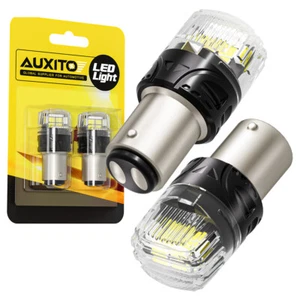 2X CANBUS 1157 LED Turn Signal Brake Reverse Parking Light Bulbs 6500K White - Picture 1 of 9