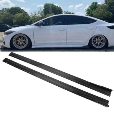Carbon Fiber Look Side Skirt Extension Splitter Lip For Hyundai Sonata 2015-2019 Foto 1 de 4