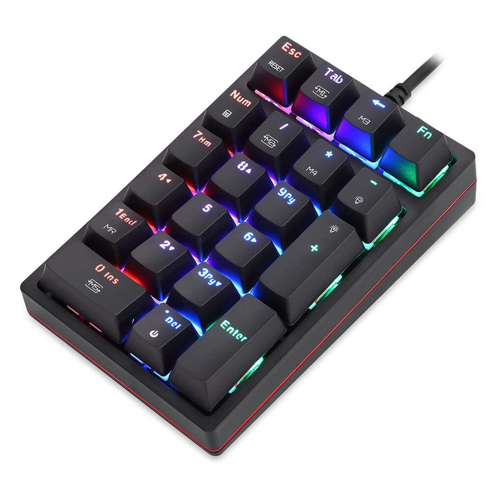 K24 Numeric Mechanical Keyboard 21 Keys USB Wired Keyboard with D6R2 - Image 1 of 4