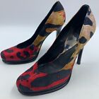 DVF Diane Von Furstenburg 6.5 heels Stiletto satin colorful Platform round toe