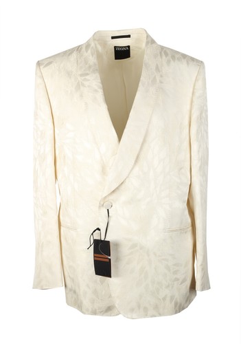 OFF WHITE Giacca da pranzo smoking ZEGNA Sartoriale Off White taglia 54 44R U.S. Giacca Blaz...