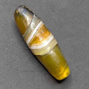 Antique Middle Eastern Yemeni Yellow Natural Eye Agate Bead - Picture 1 of 23