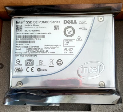 Intel Dell SSDPE2ME012T4DE 0CPDPW P3600 Series 1.2TB 2.5" PCIe 3.0 NVMe,U.2 SSD - Image 1 of 4
