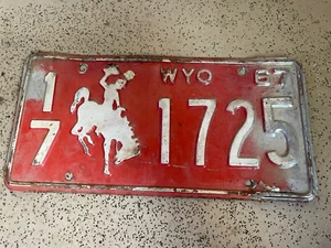 1967 WYOMING LICENSE PLATE 17 1725 - Picture 1 of 1