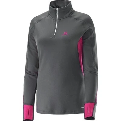 NUEVO CON ETIQUETAS SALOMON DAMAS TRAIL RUNNER CÁLIDO MANGA LARGA CREMALLERA TOP CAMISETA CÁLIDA TRANSPIRABLE M Foto 1 de 4